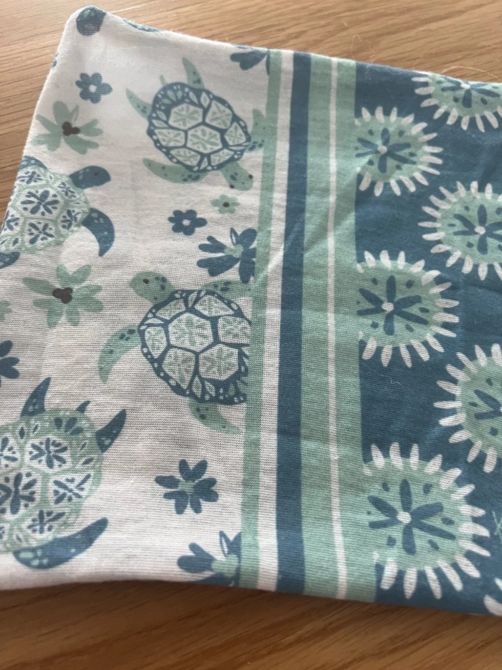 Karma Turtle Headband Fabric Hair Scarf White Blue Size Medium